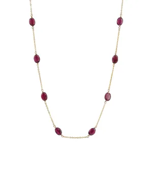 12 Station Oval Stone Necklace