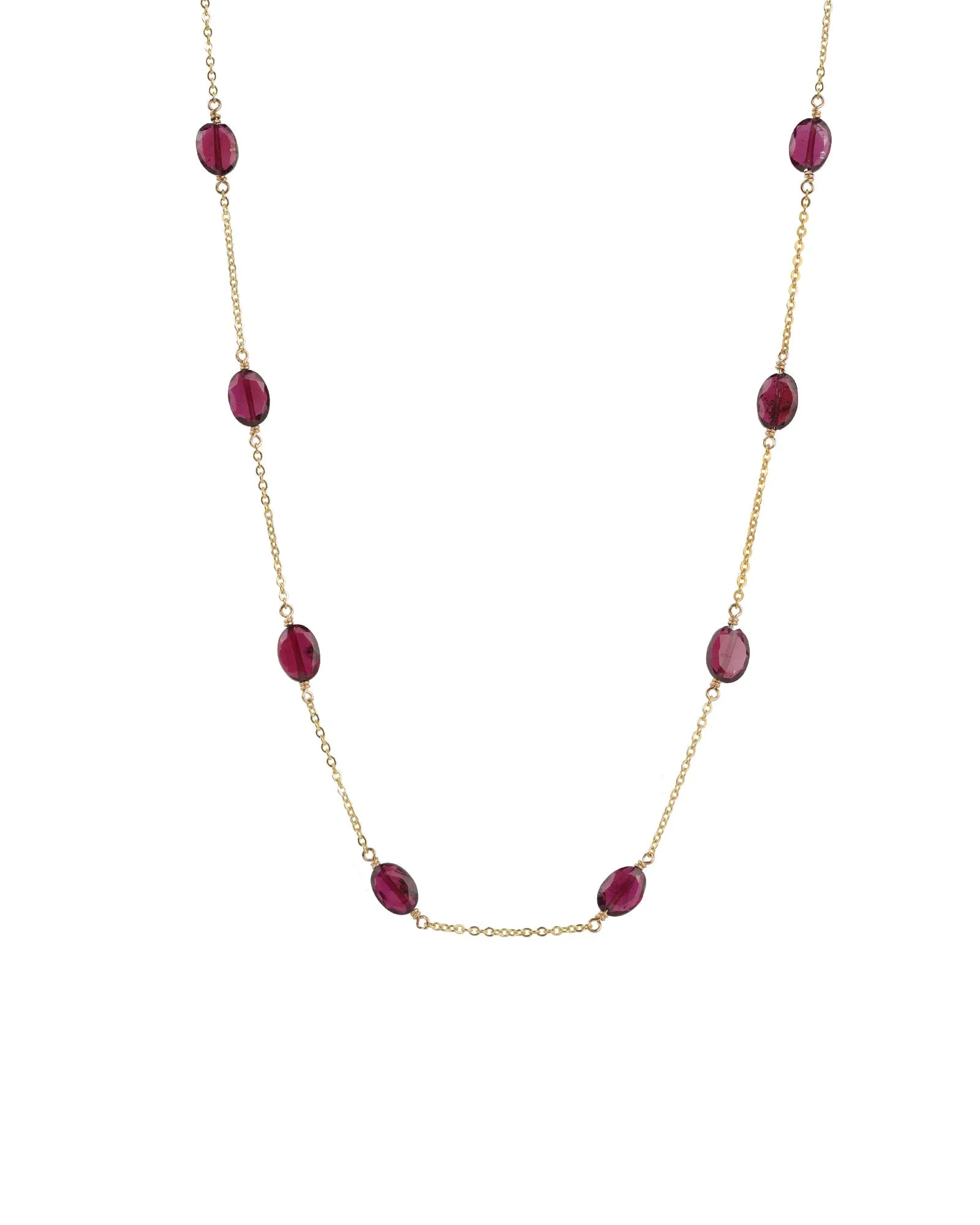 12 Station Oval Stone Necklace