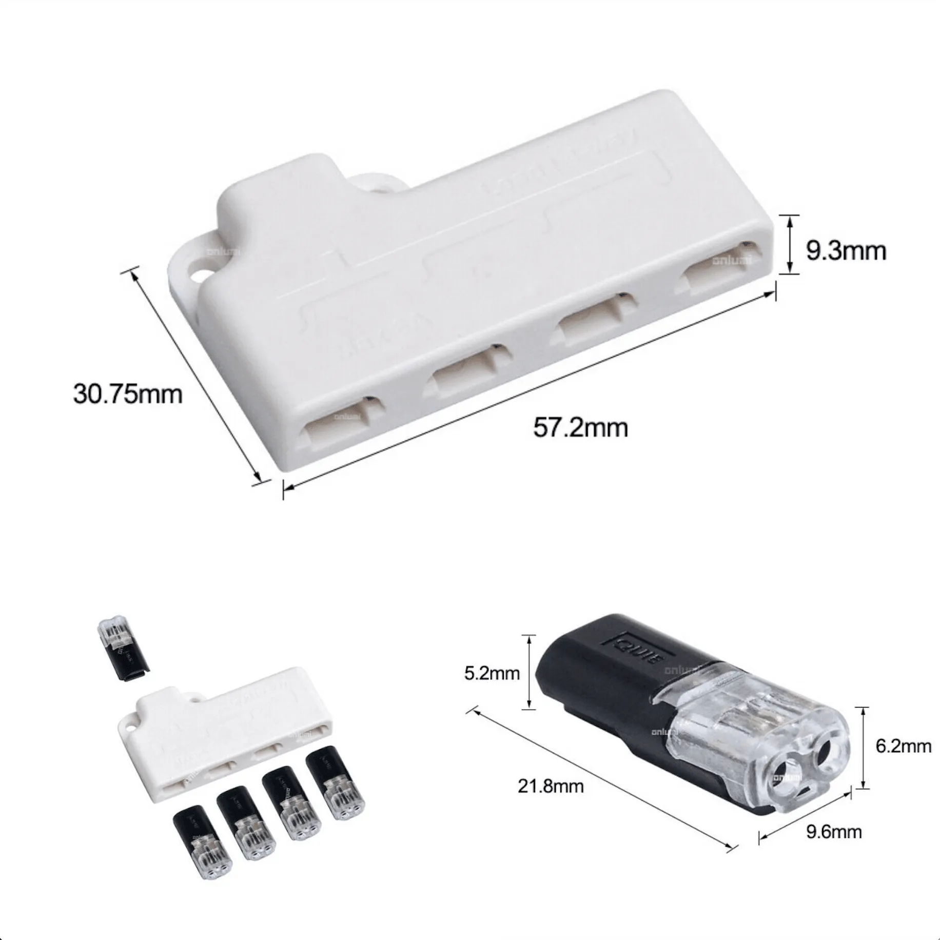 12V/24V 2Pin LED Strip 2/3/4 Way Connector For Power Distribution Single Colour LED