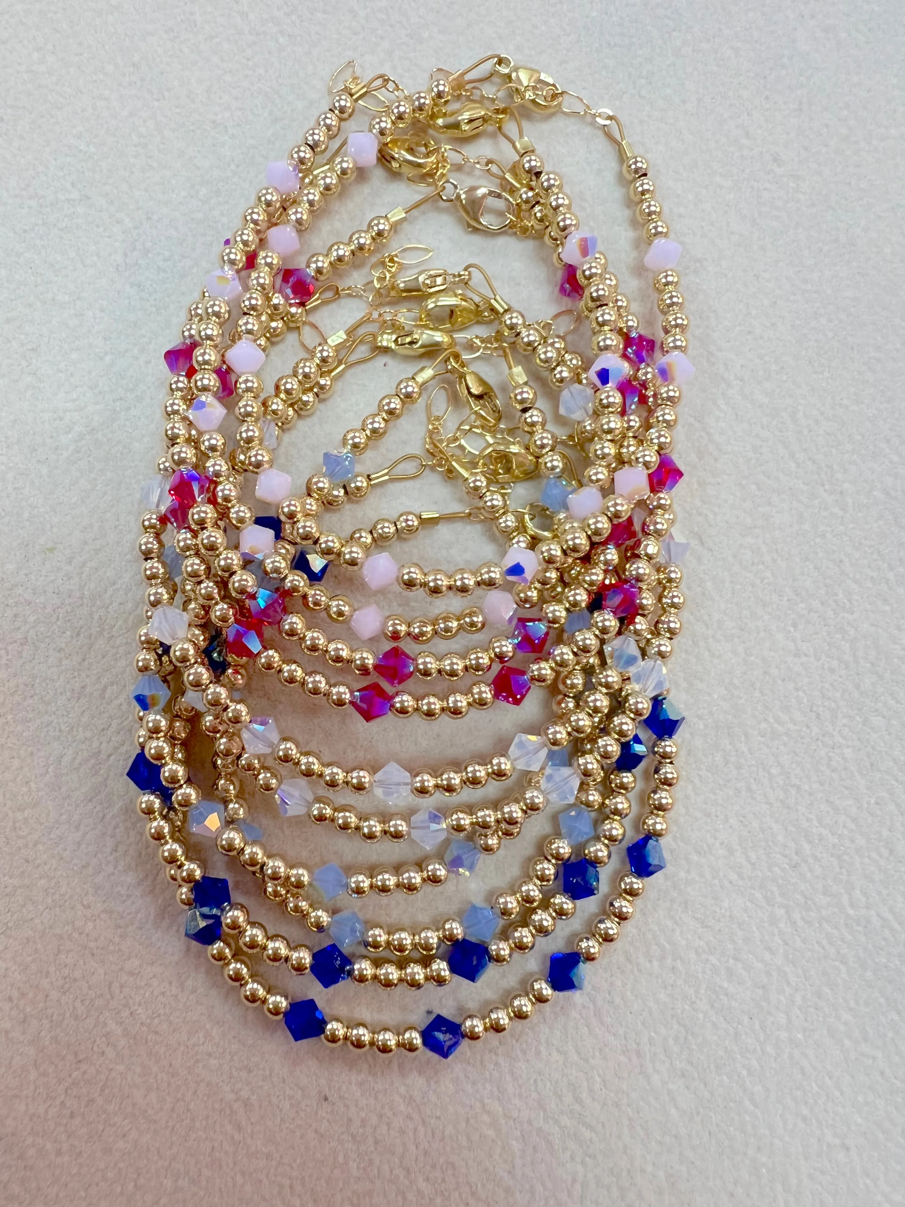 14k Gold Filled Swarovski Crystal Bracelets