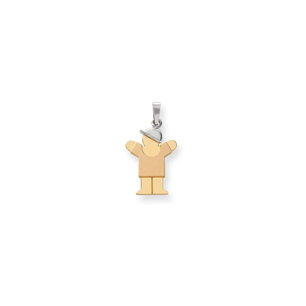 14k Two-tone Small Polished Love Boy With Hat Char