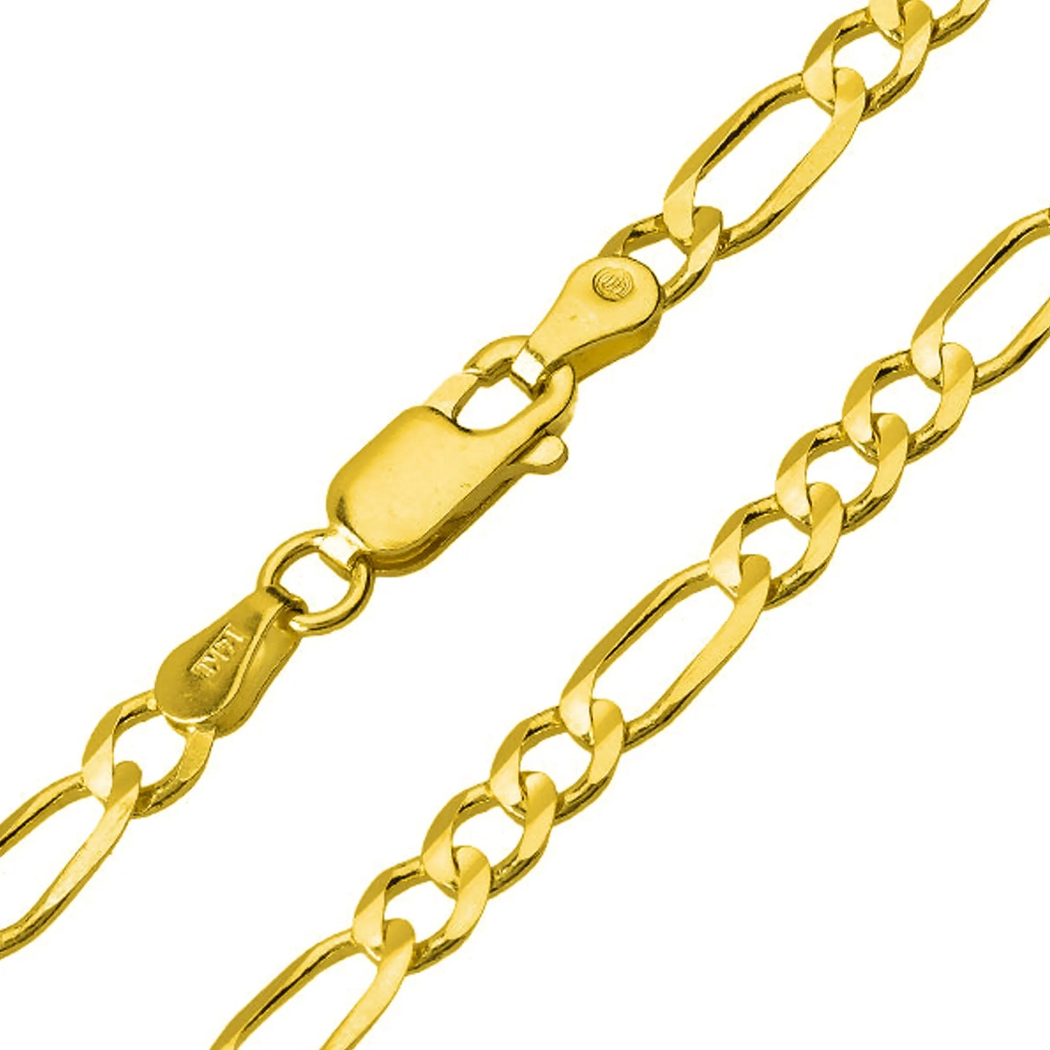 14k Yellow Gold Polished and Textured Two-Tone Butterfly Pendant Figaro Chain Necklace