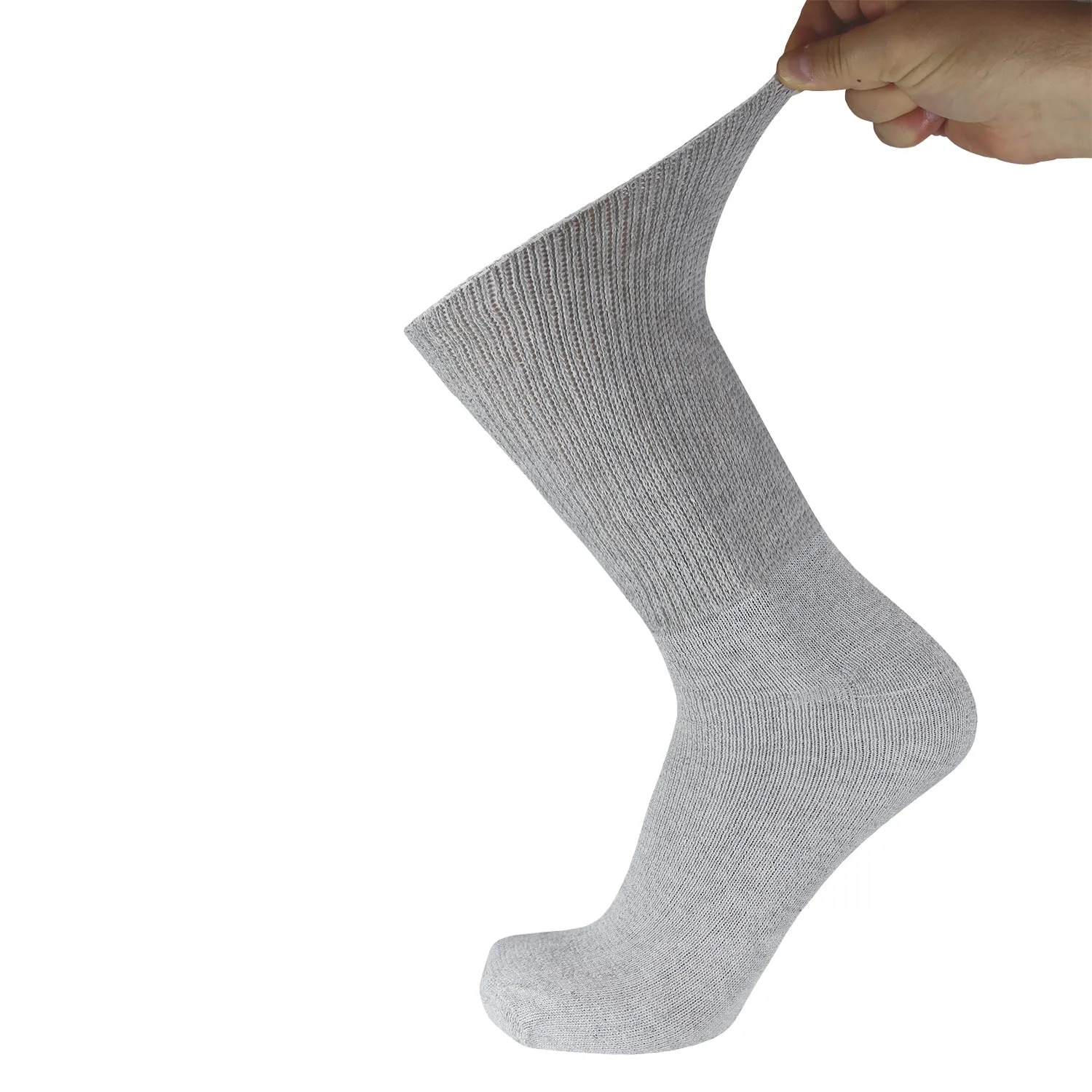180 Pairs of Premium Cotton Loose Top Diabetic Neuropathy Socks (Grey)