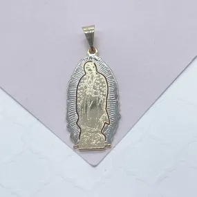 18k Gold Filled Guadalupe Pendant Two Tone Color