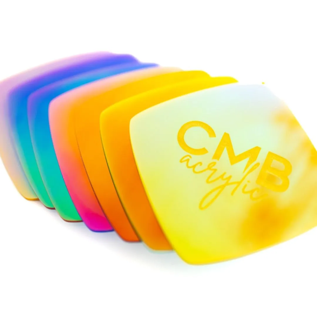 1/8" Iridescent Sunset Series Engraves Yellow Two Tone Acrylic Sheets