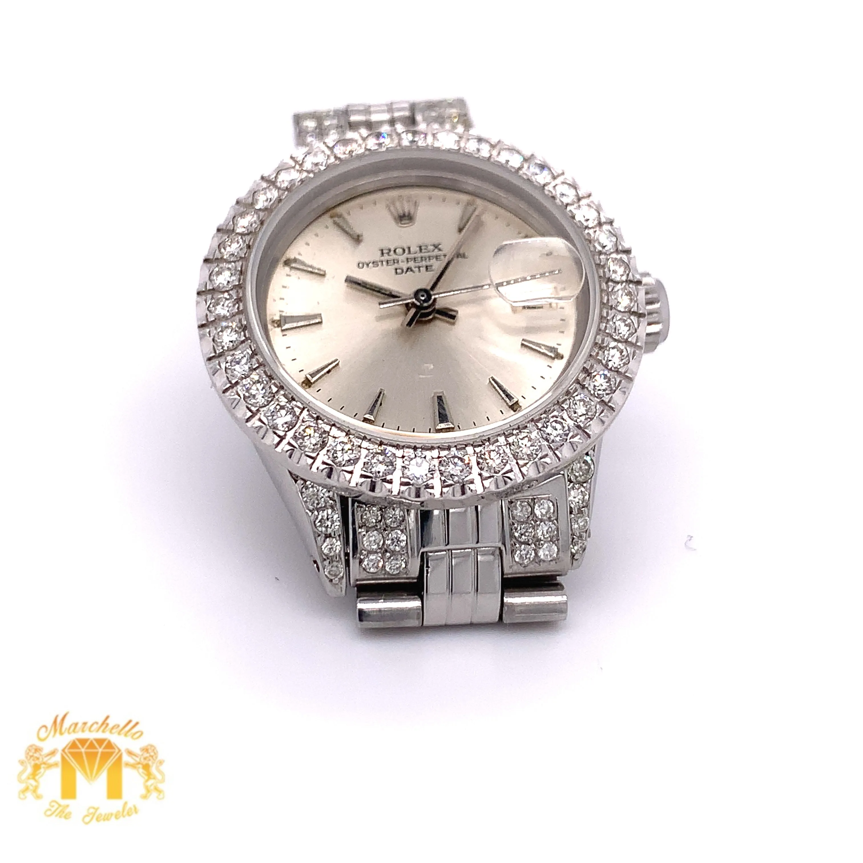 26mm Ladies’ Rolex Date Watch with Diamond Jubilee Bracelet (gray dial)