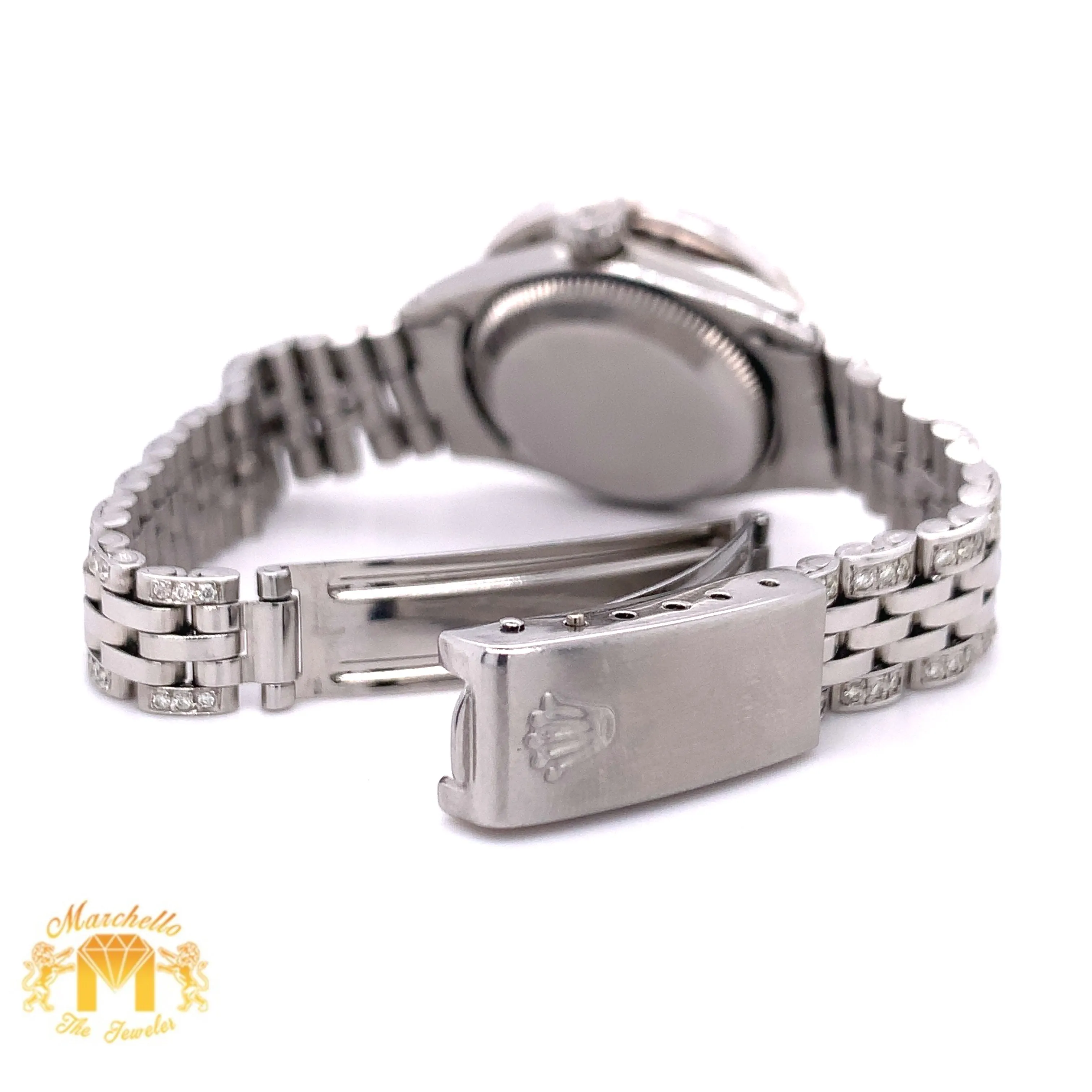 26mm Ladies’ Rolex Date Watch with Diamond Jubilee Bracelet (gray dial)