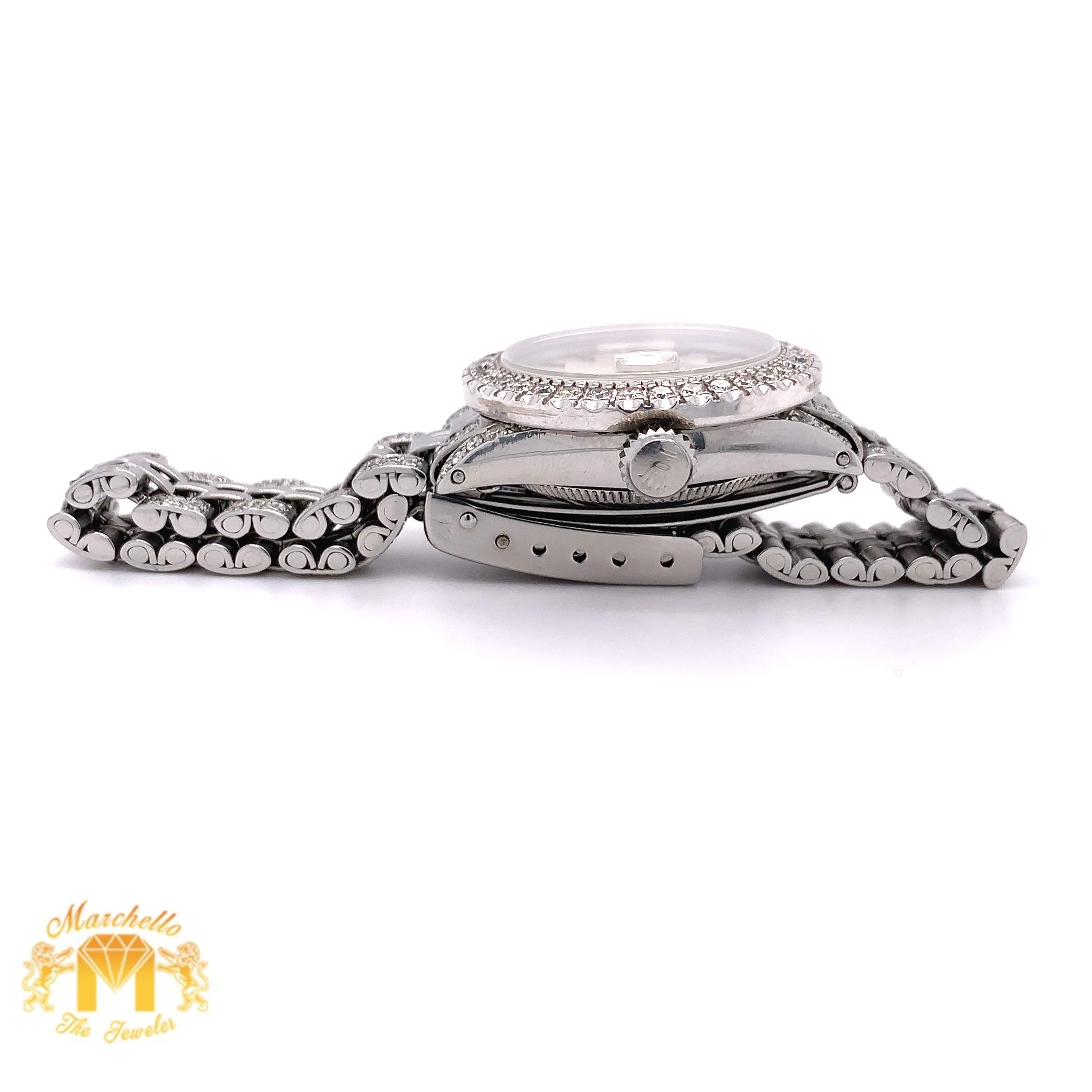 26mm Ladies’ Rolex Date Watch with Diamond Jubilee Bracelet (gray dial)
