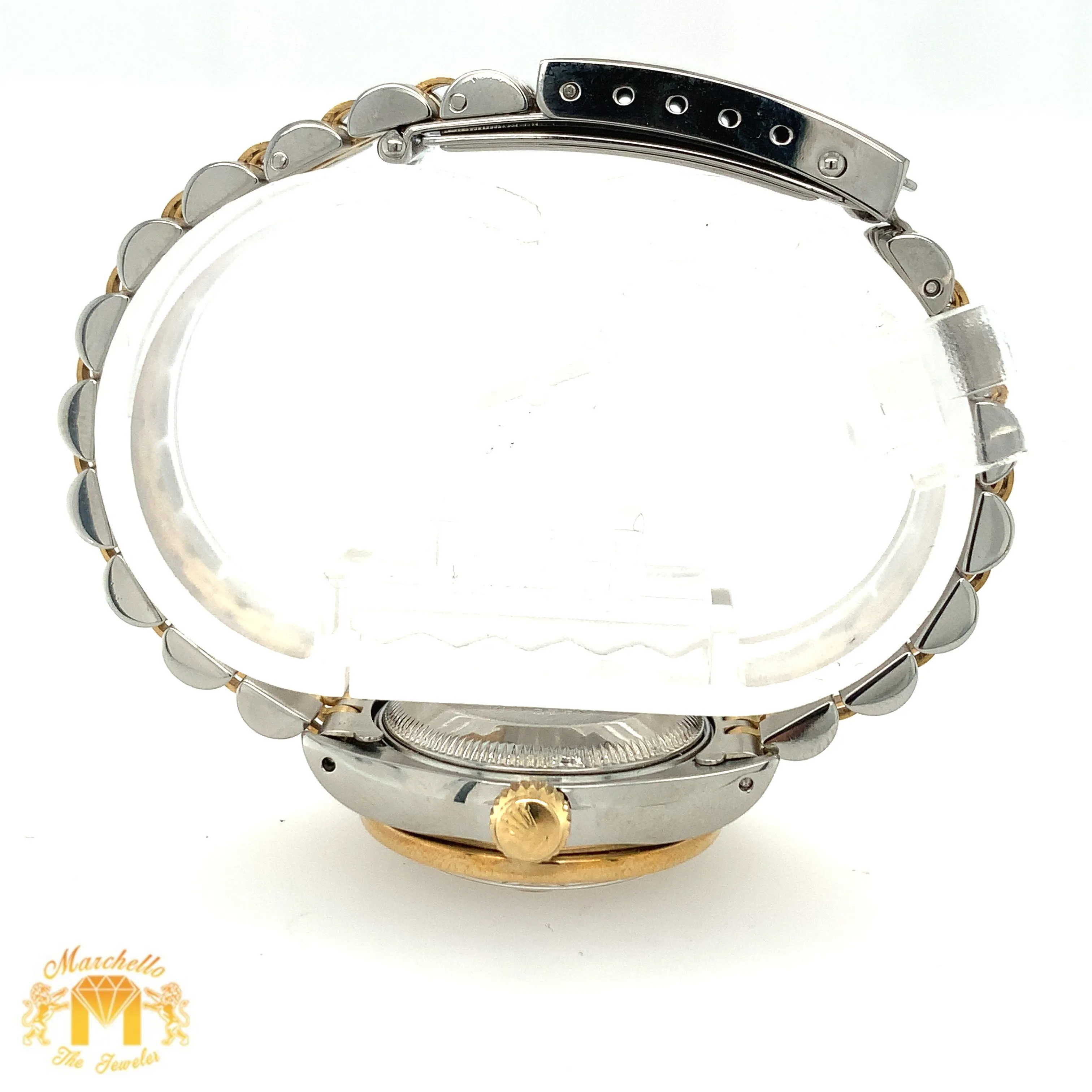 26mm Ladies’ Rolex Datejust Diamond  Watch with Two-tone Jubilee Bracelet (custom black diamond dial)