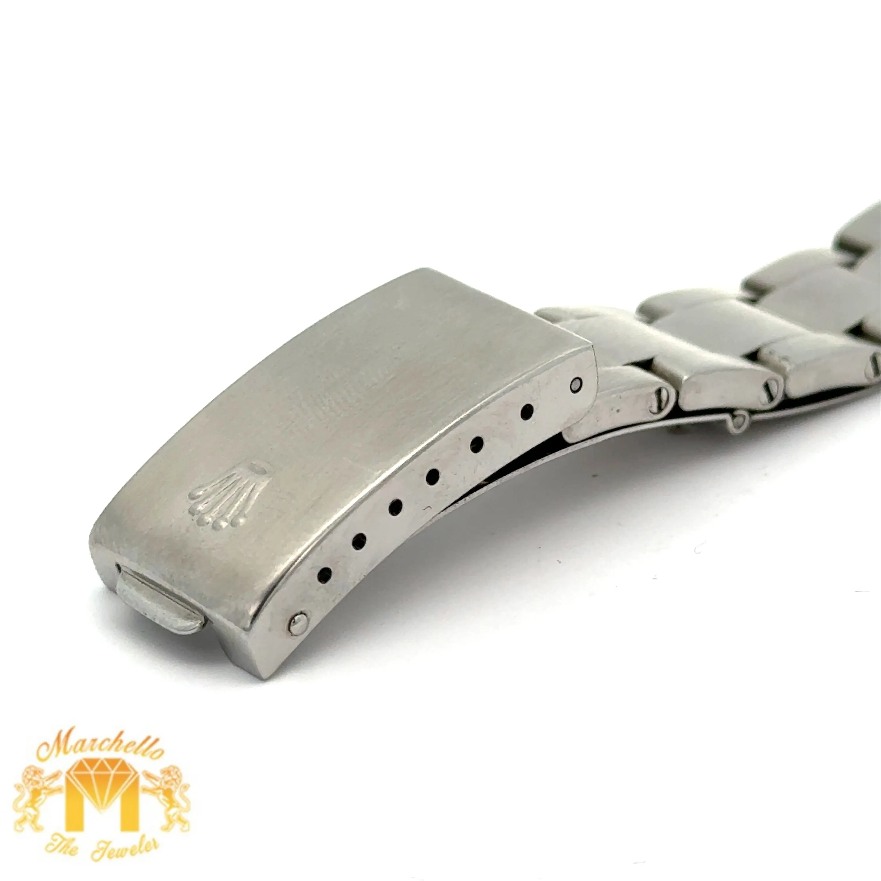 34mm Rolex Diamond Watch with Stainless Steel Oyster Bracelet (Mother of pearl diamond dial)