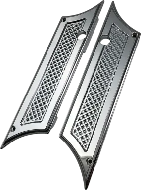 3501-0868 - EDDIE TROTTA DESIGNS Saddlebag Latch Covers - Diamond Cut C TC981