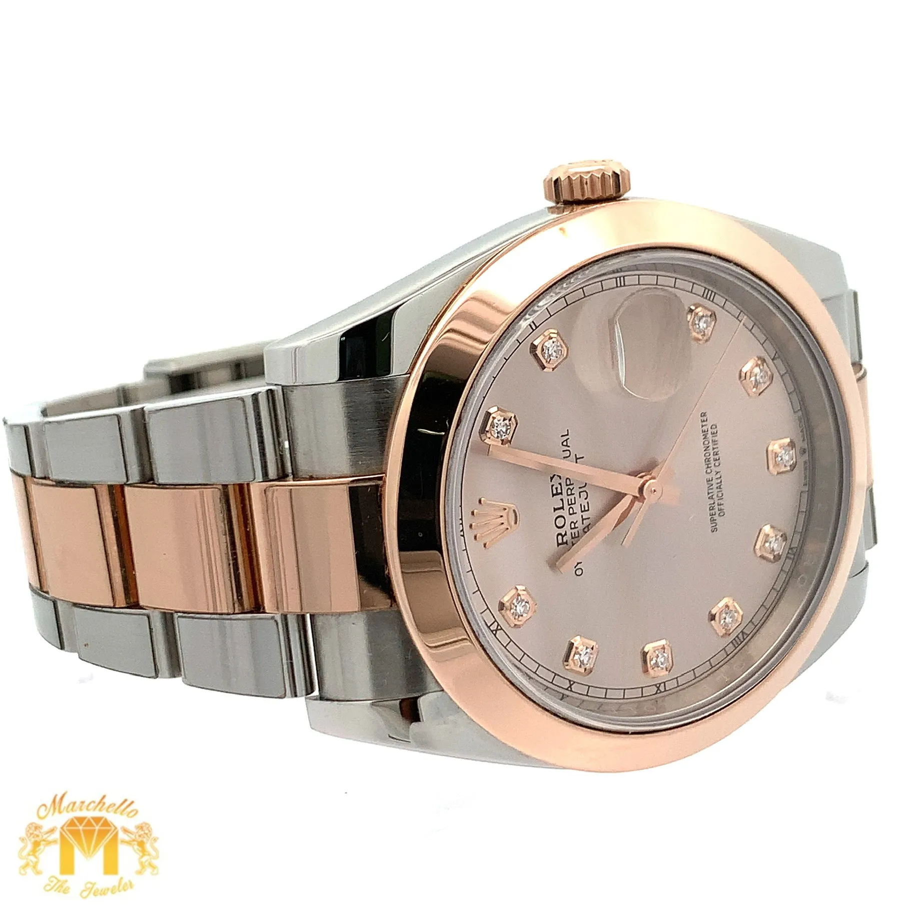 41mm Rolex Watch with Two-Tone Oyster Bracelet (factory diamond dial)