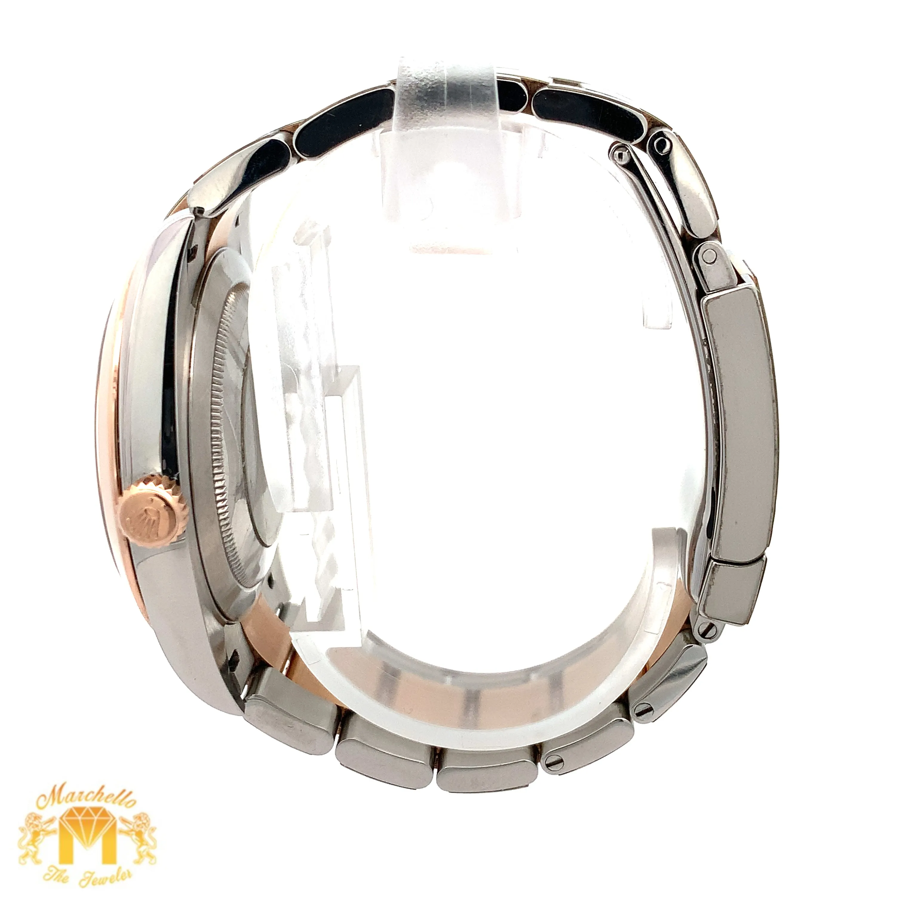 41mm Rolex Watch with Two-Tone Oyster Bracelet (factory diamond dial)
