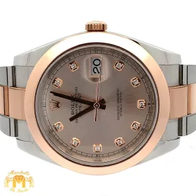 41mm Rolex Watch with Two-Tone Oyster Bracelet (factory diamond dial)