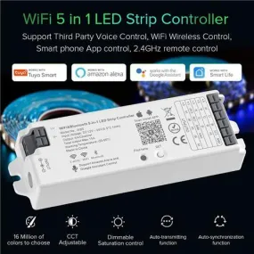 5 Channel RGBW Wifi and Bluetooth controller WB5