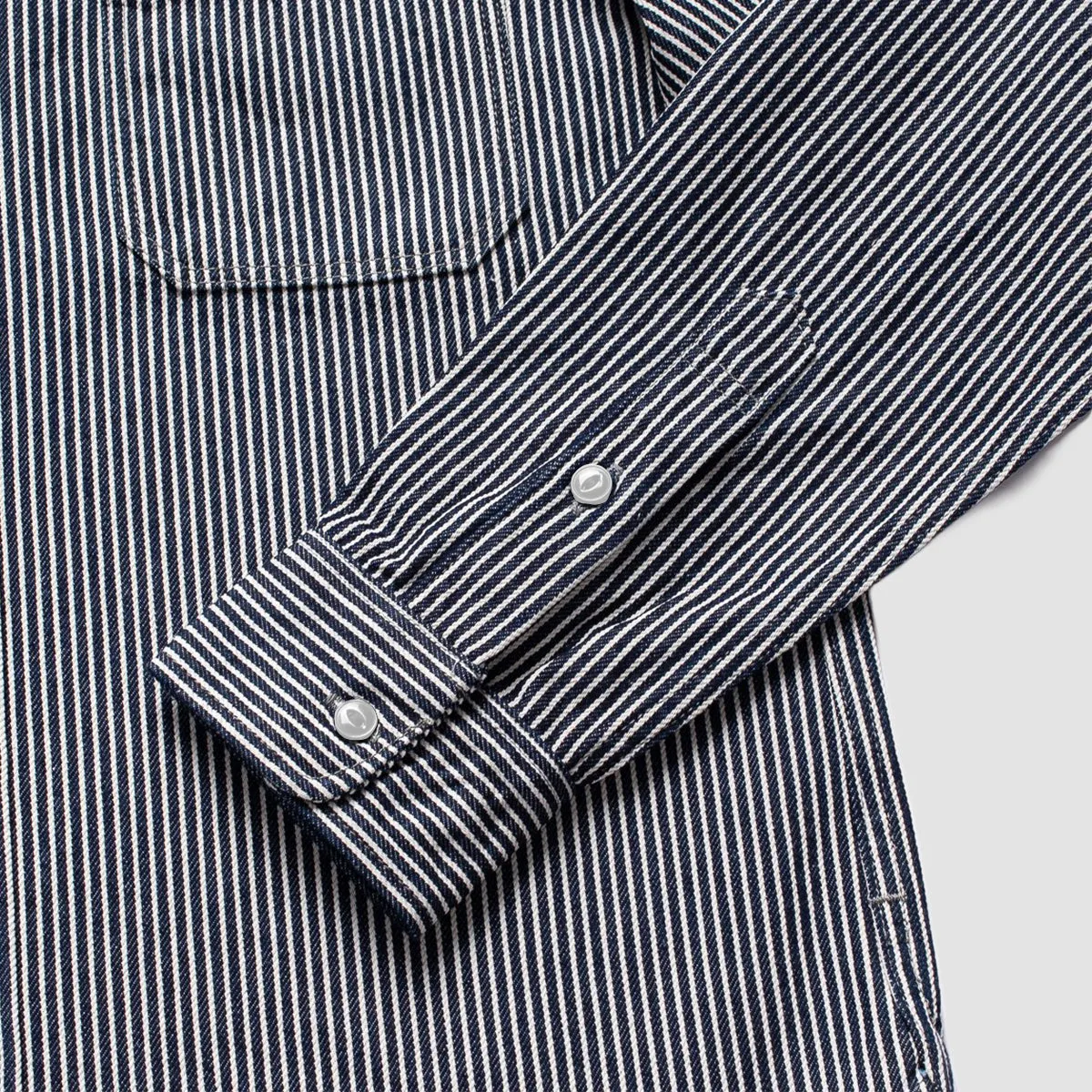 8oz Herringbone Hickory Stripe Work Shirt - Indigo