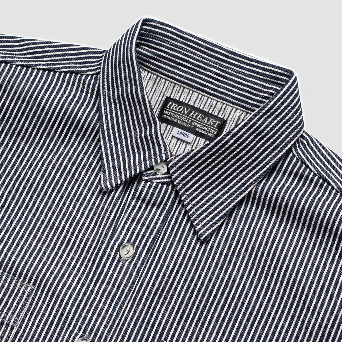 8oz Herringbone Hickory Stripe Work Shirt - Indigo