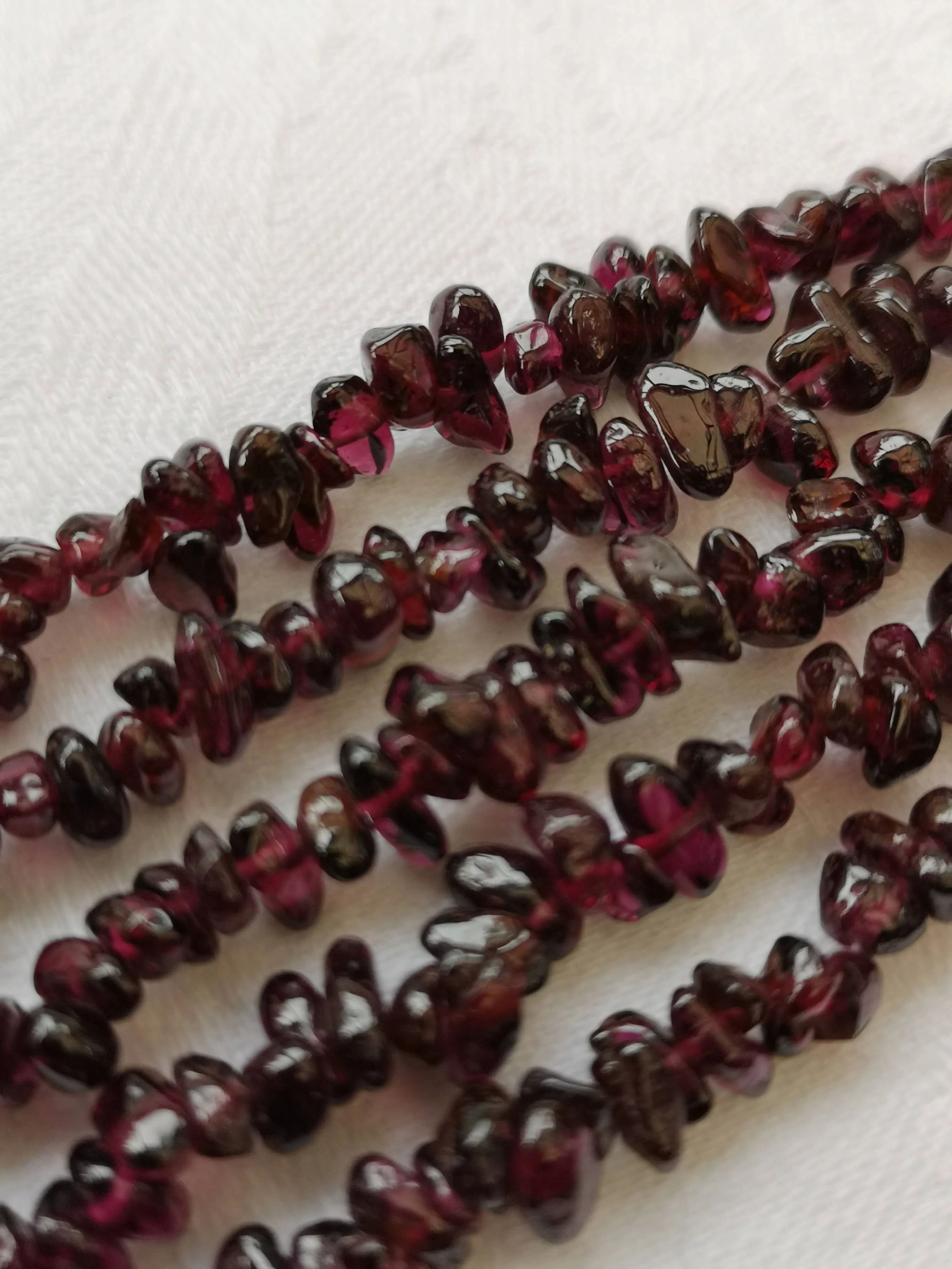 A Vintage Garnet Necklace with silver clasp