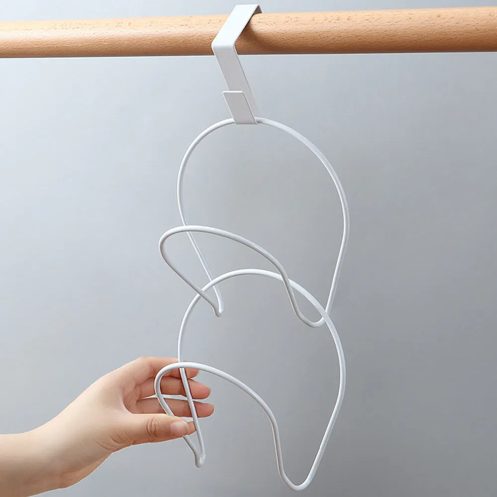 Adjustable 5-Hook Hanging Wig Hat Racks Over The Door Baseball Caps Holder Organizer White