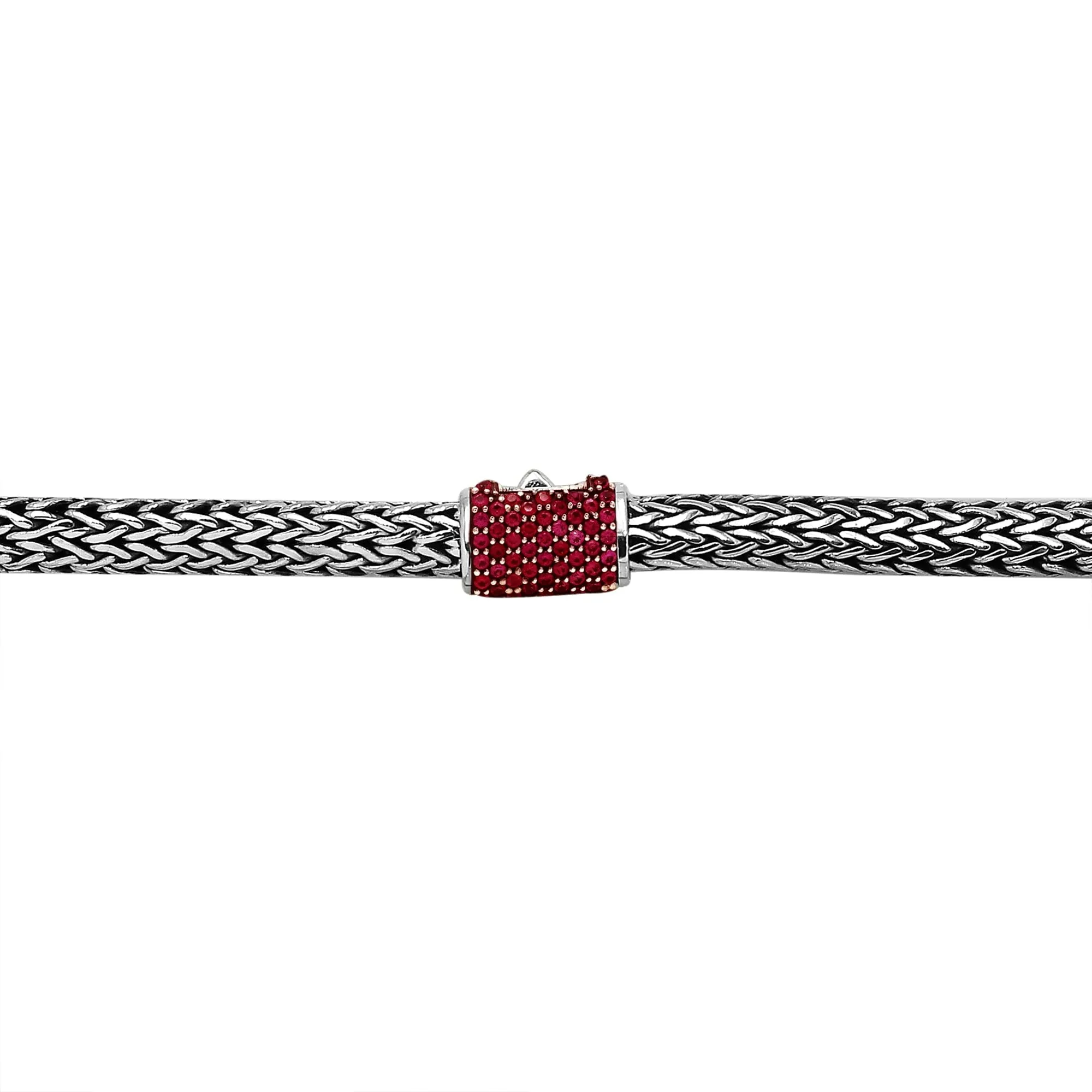 AN-1122-GA Sterling Silver Necklace With Garnet Q.