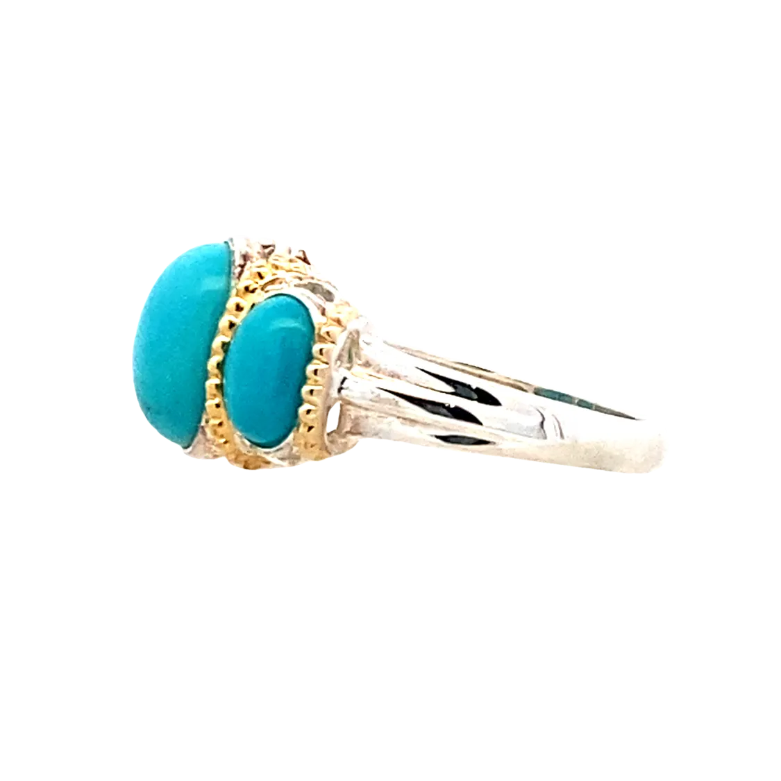 BCJ Estate Jewelry Silver Turquoise RIng