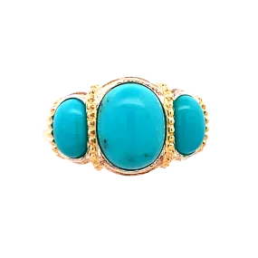 BCJ Estate Jewelry Silver Turquoise RIng