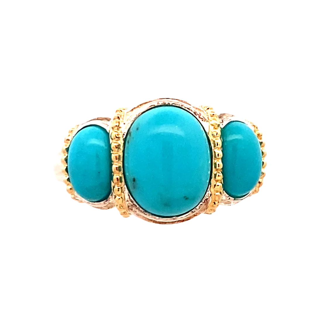 BCJ Estate Jewelry Silver Turquoise RIng