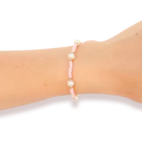 Beaded Blondes | Pastel Pink Pearl Bracelet