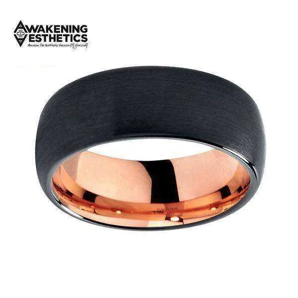 Black Brushed Tungsten Ring