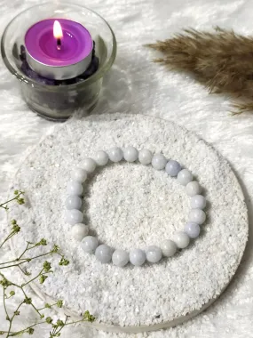 Blue Celestite | Round Beads Bracelet | Gemstone Bracelet