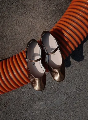 Bronze Metallic Mary Jane Shoes