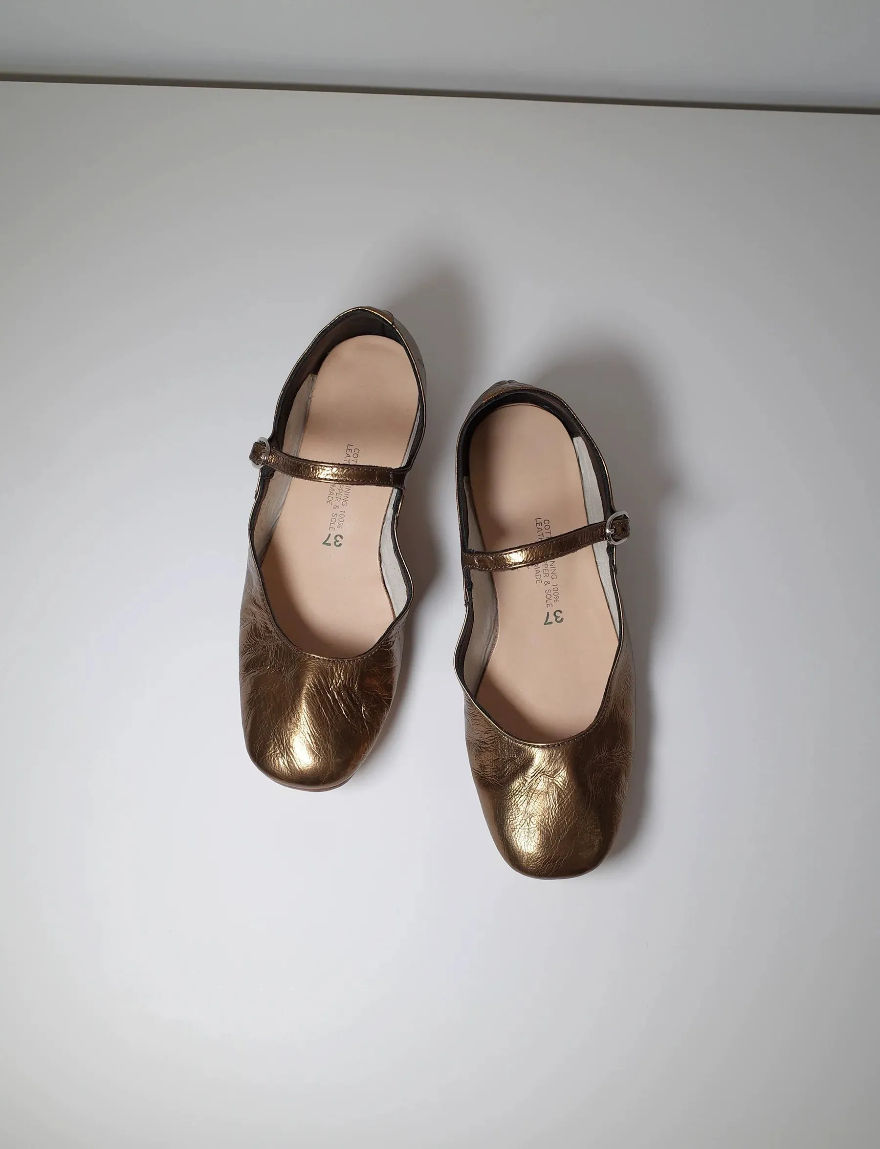 Bronze Metallic Mary Jane Shoes