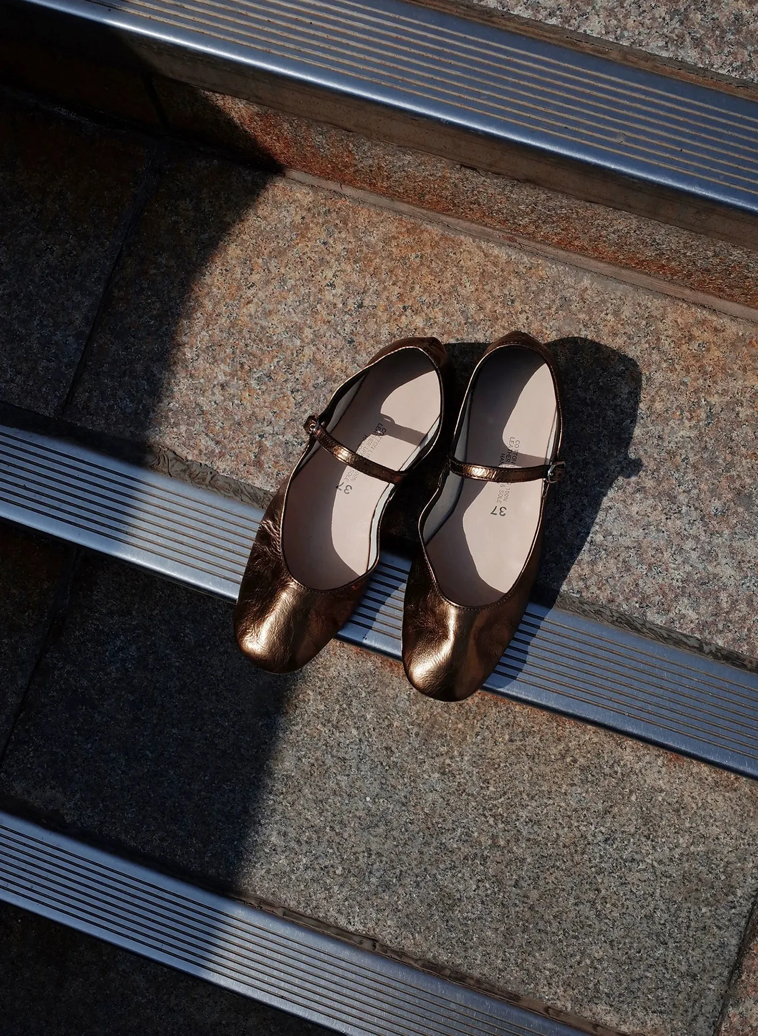 Bronze Metallic Mary Jane Shoes