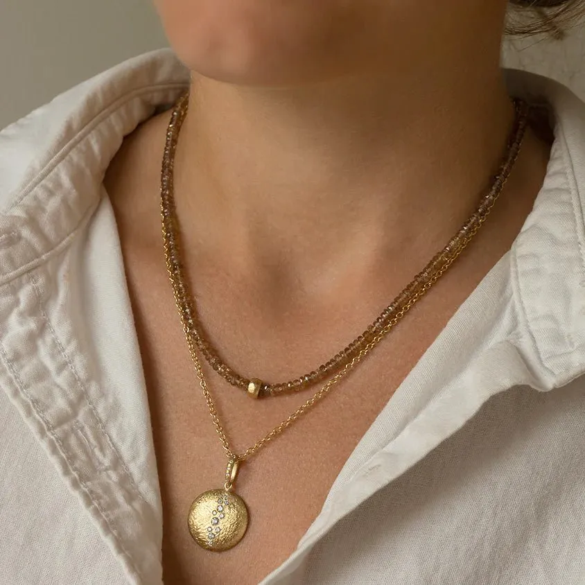Brown Garnet "Boulder" Beaded Necklace