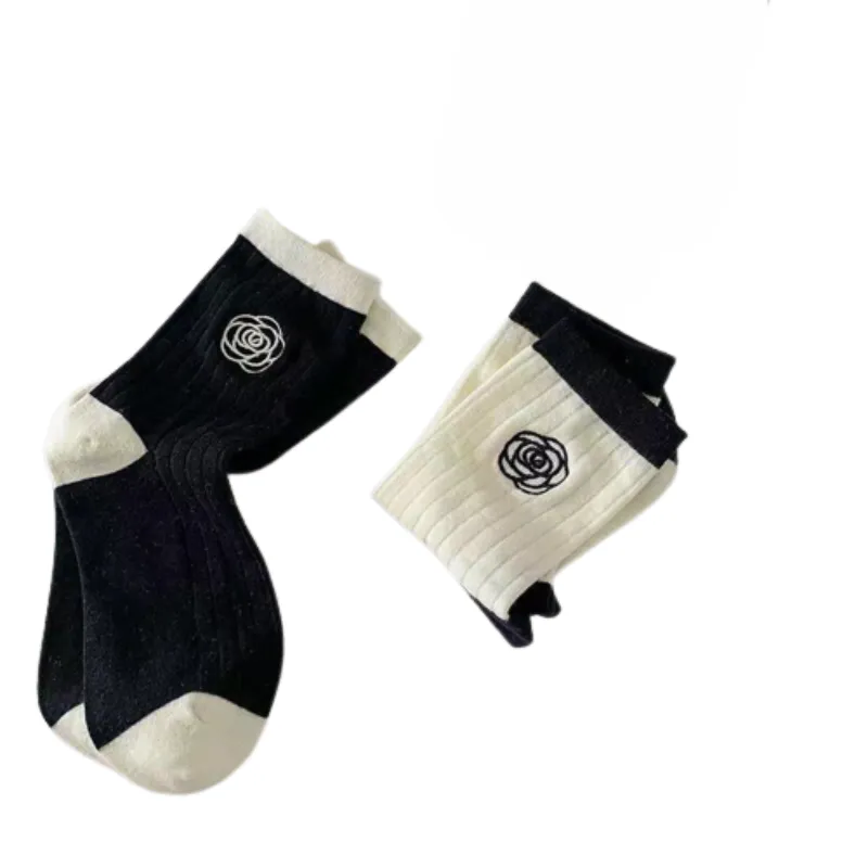 Camellia Flower Cotton Women's Socks