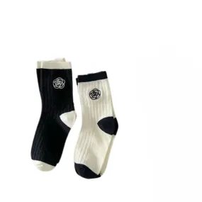Camellia Flower Cotton Women's Socks