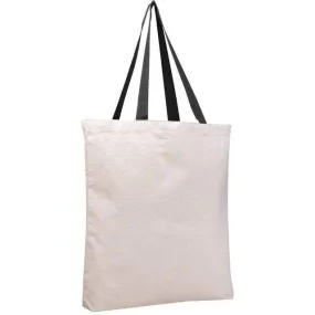 Canvas Tote Bags With Color Handles And Bottom Gusse