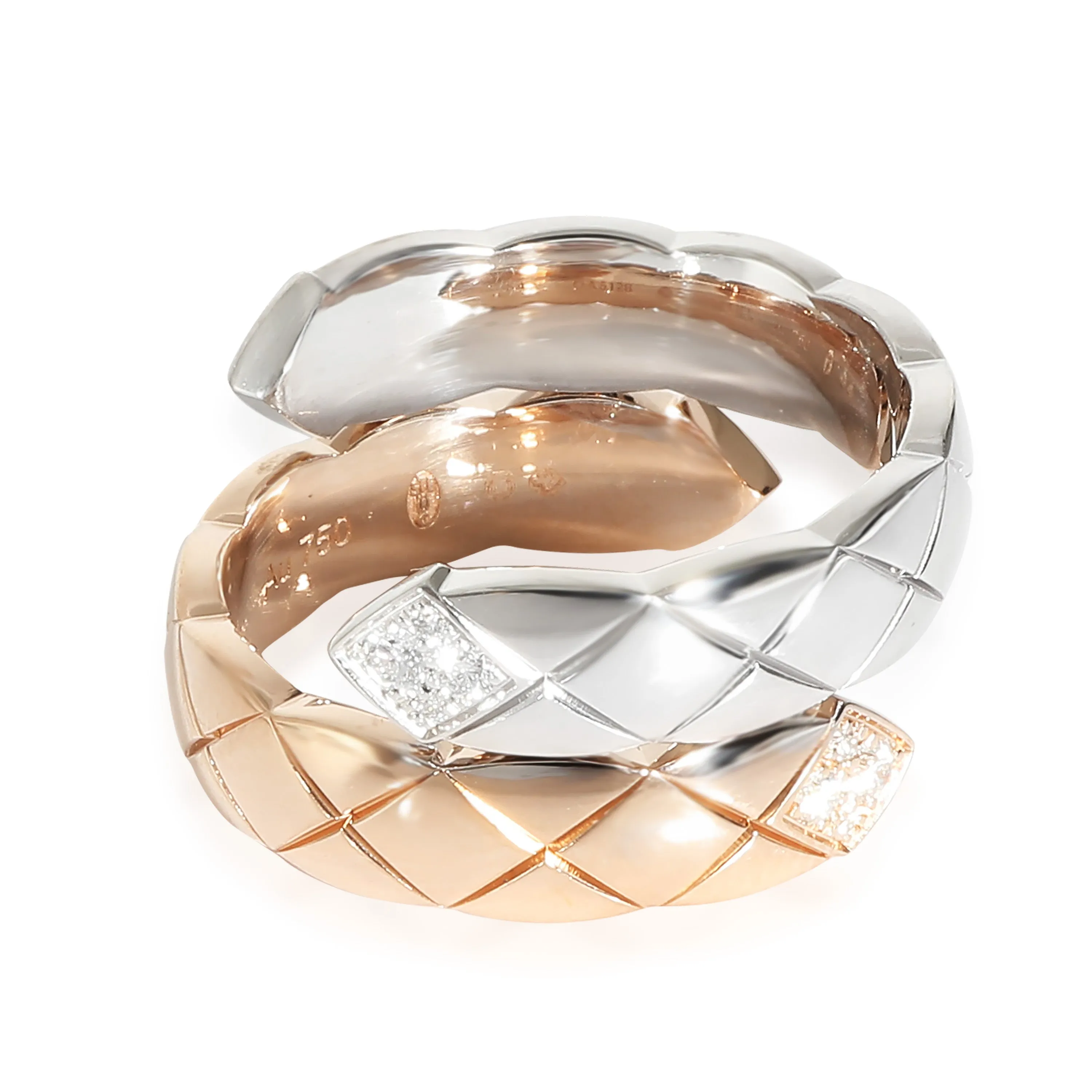 CHANEL Coco Crush Diamond Ring in 18k 2 Tone Gold 0.1 CTW