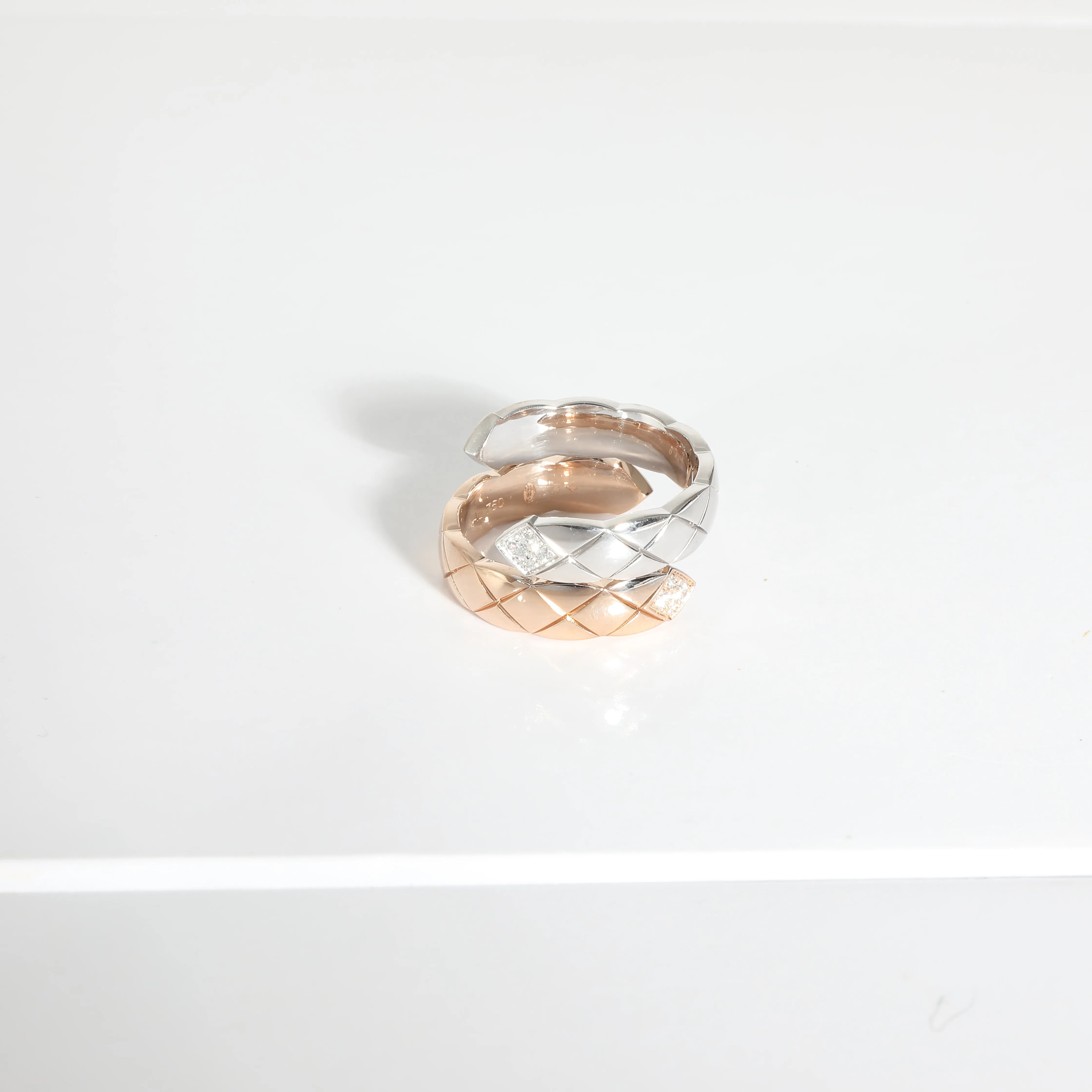 CHANEL Coco Crush Diamond Ring in 18k 2 Tone Gold 0.1 CTW