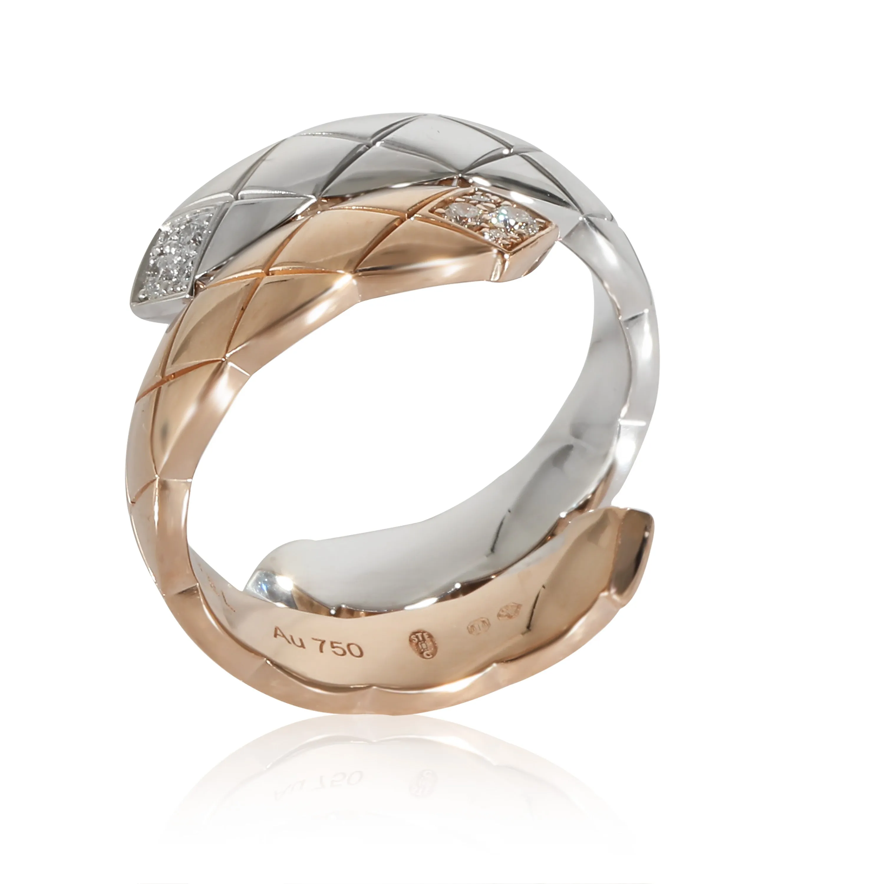 CHANEL Coco Crush Diamond Ring in 18k 2 Tone Gold 0.1 CTW