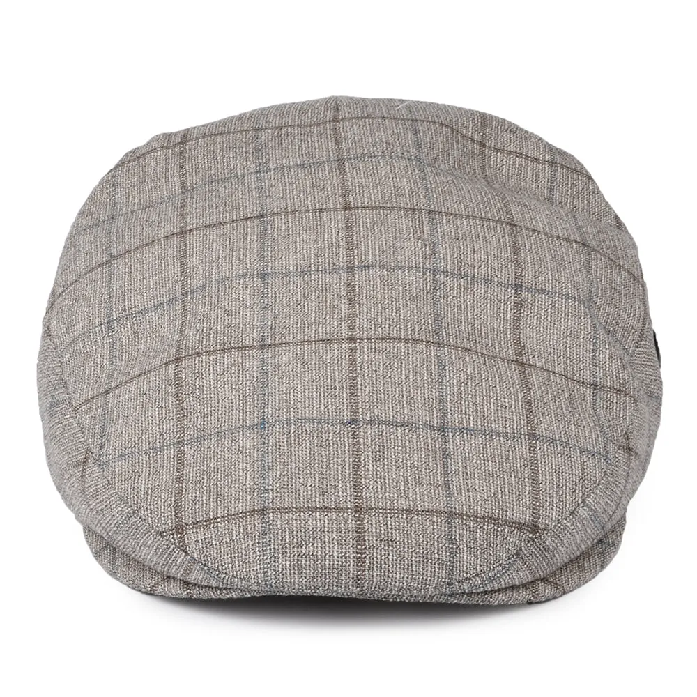 City Sport Windowpane Flat Cap - Light Brown