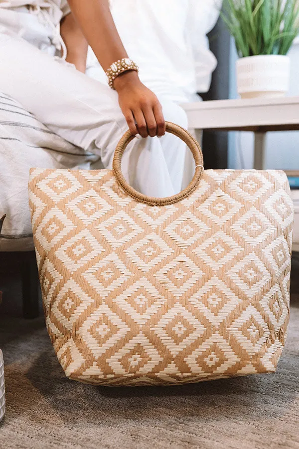 Cocktails At Cambridge Woven Tote
