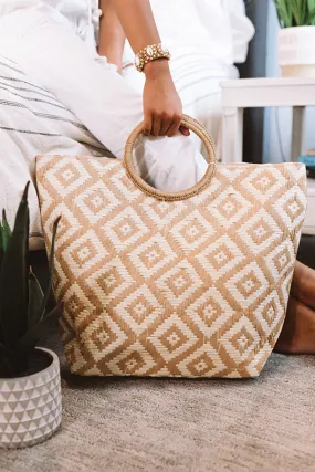 Cocktails At Cambridge Woven Tote