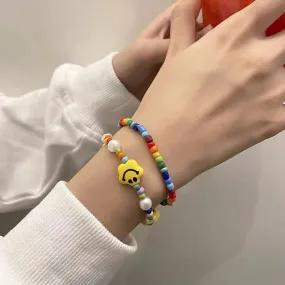 Colorful Smiley Beaded Bracelet