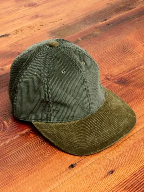 Cord & Velvet Cap in Olive
