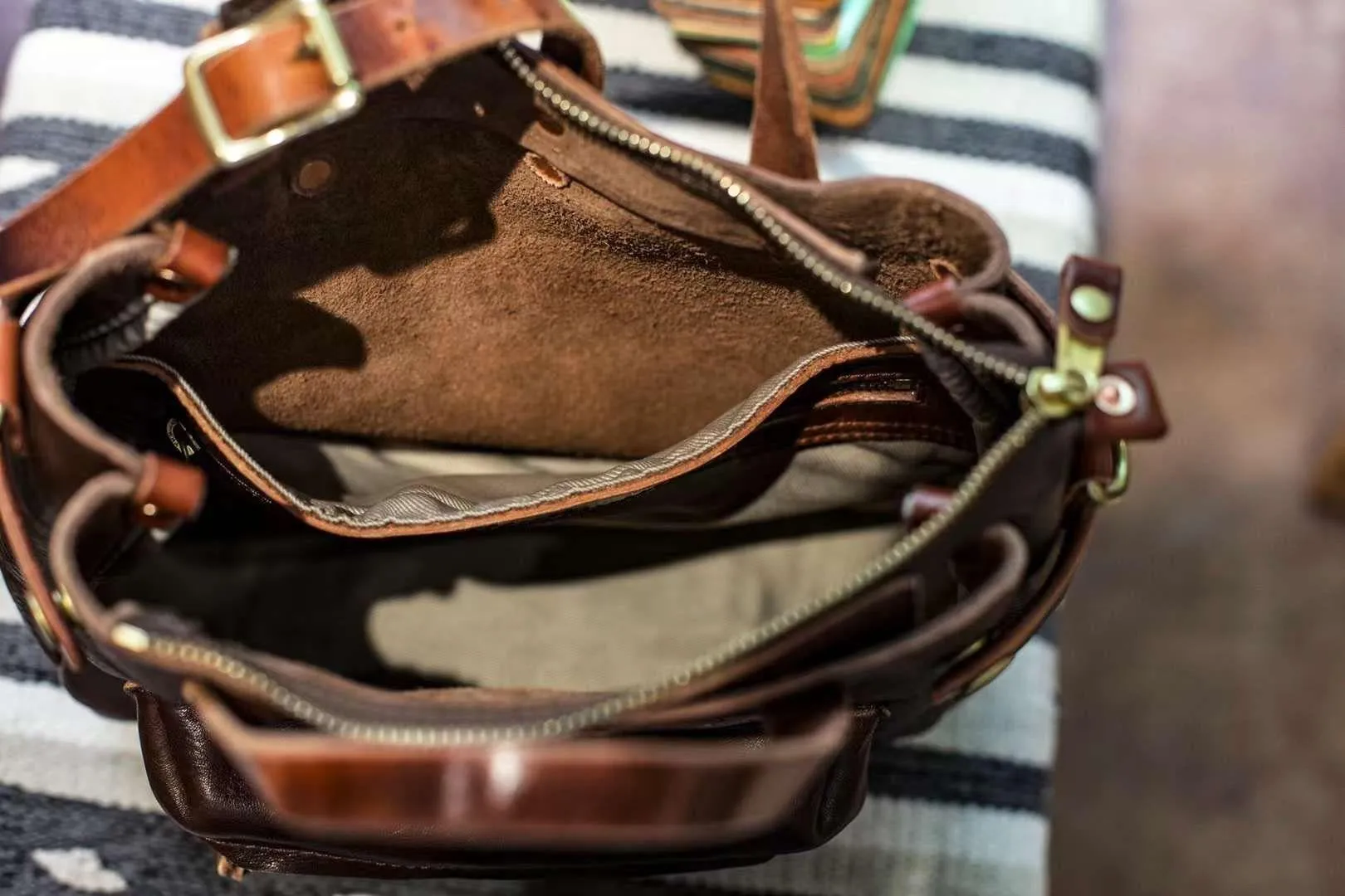 Cowhide Leather Women's Shoulder Bag, Men's Handmade  Italian Tanned Grain Leather Crossbody Bag, Men's American Retro Casual Bag