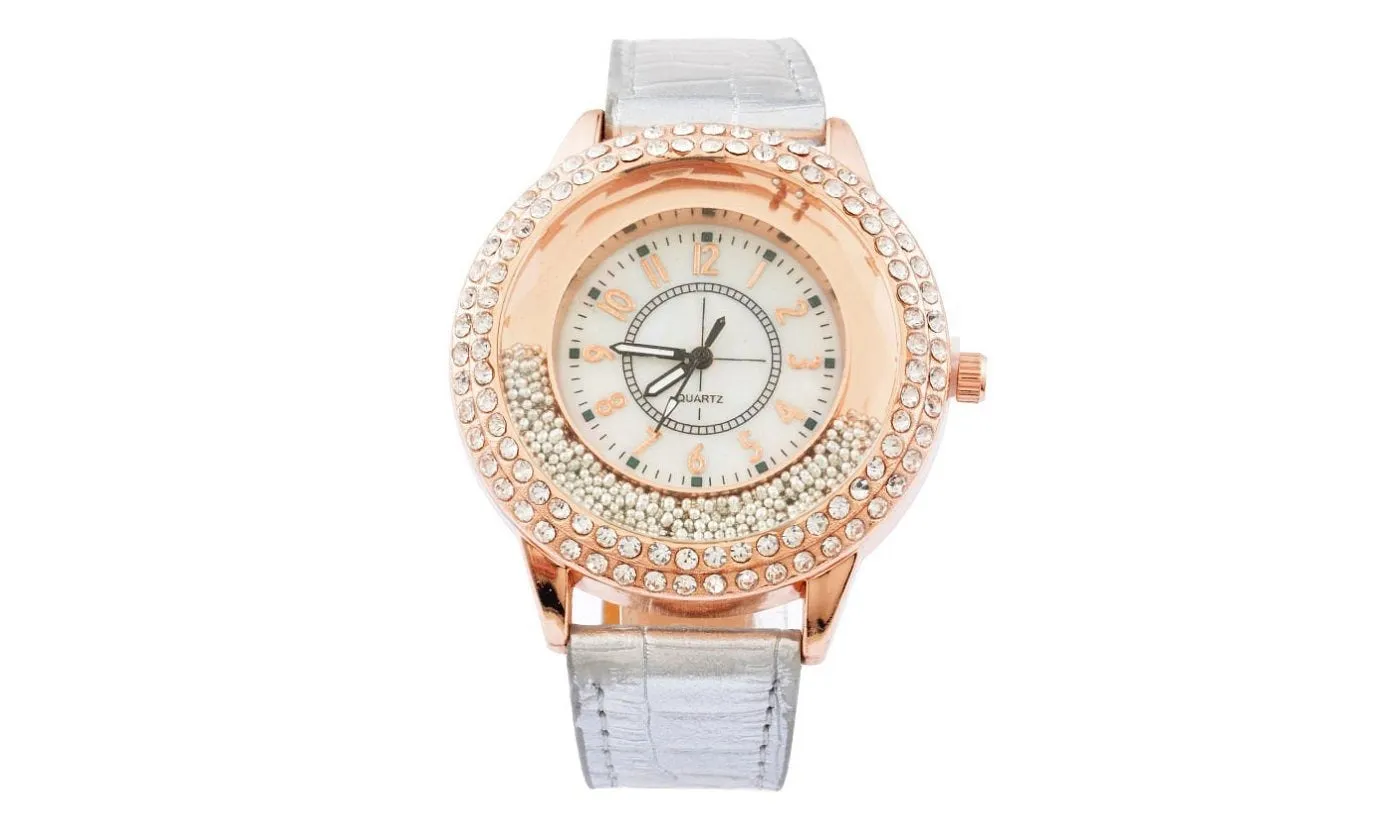 Crystal Rhinestone PU Leather Watches For Women