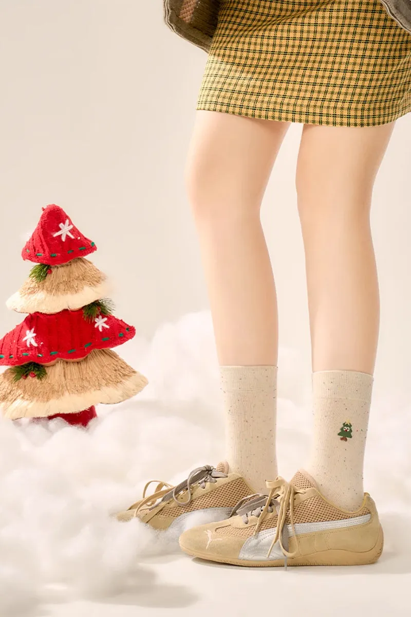 Cute Christmas-Themed Cotton Blend Crew Socks Set_5-Pack
