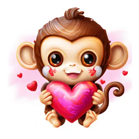 Cute Little Monkey - Full Round Drill Diamond Painting 30*30CM