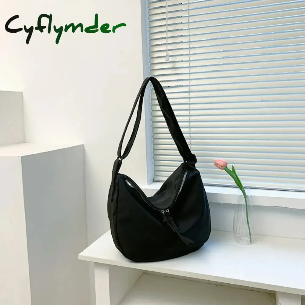 Cyflymder Canvas Women's Bag Cheap Casual Large Capacity Shoulder Bags Fashion Zipper Handbags Shopper Student School Bag Shopping Bags